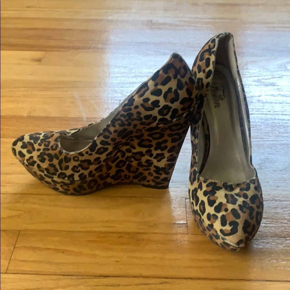Cheetah print wedges